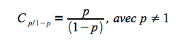Formule de calcul d'un odds : p/1-p